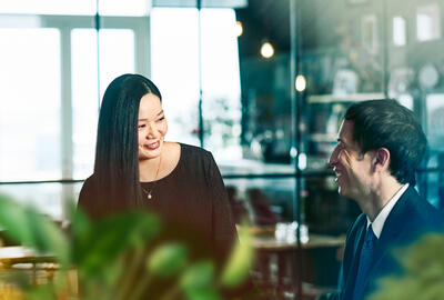 Colleagues in conversation
