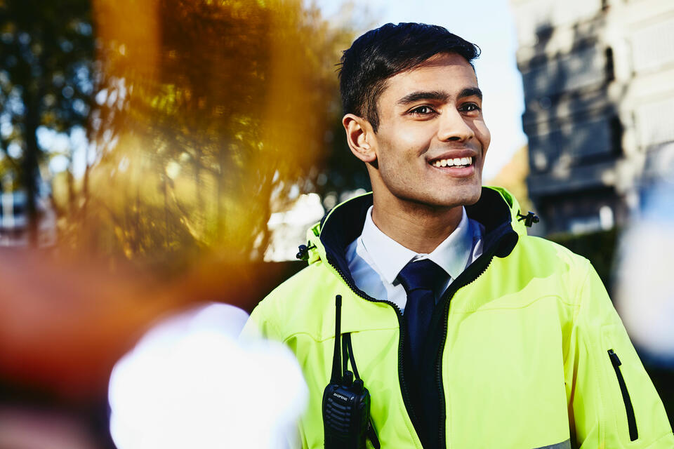 A man smiling